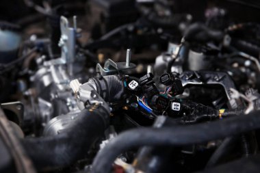 Modern araba motoru detayları, portre