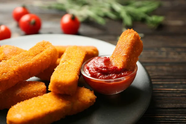 Plate with cheese sticks — Stock Photo, Image