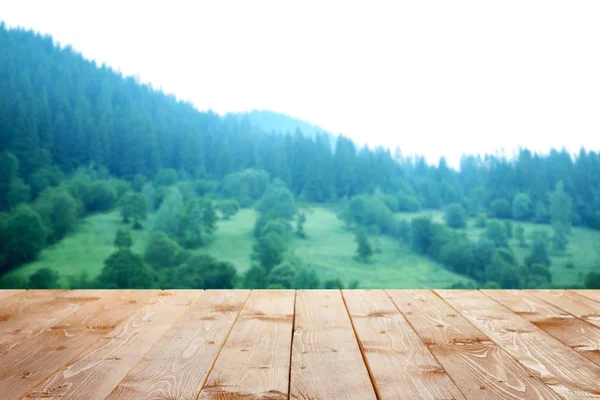 Powierzchni drewnianych na piękny krajobraz — Zdjęcie stockowe