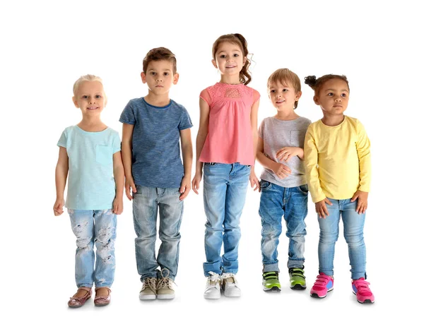 Lindos niños pequeños sobre fondo blanco —  Fotos de Stock