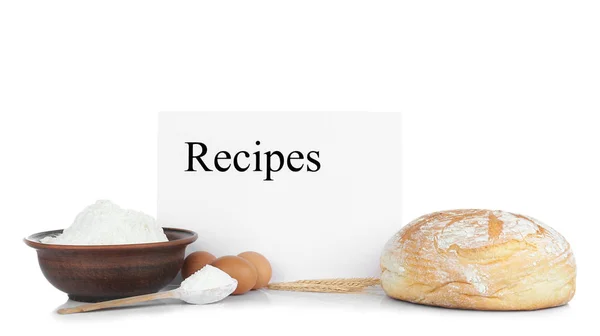 Sheet of paper with text RECIPES — Stock Photo, Image