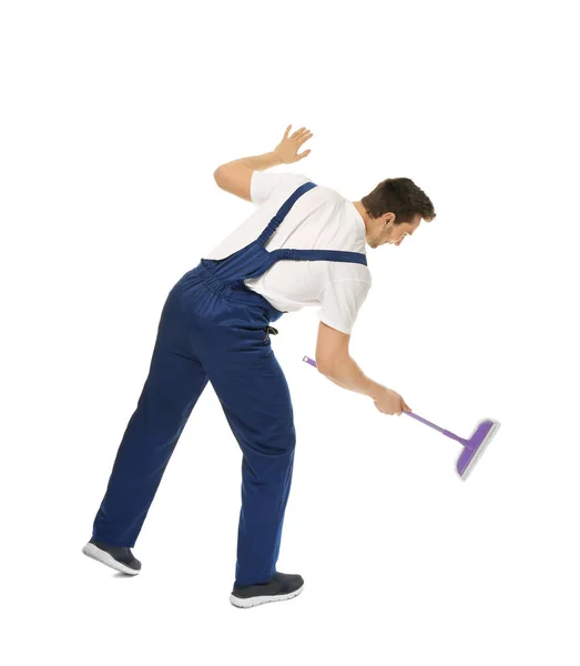 Young window cleaner — Stock Photo, Image