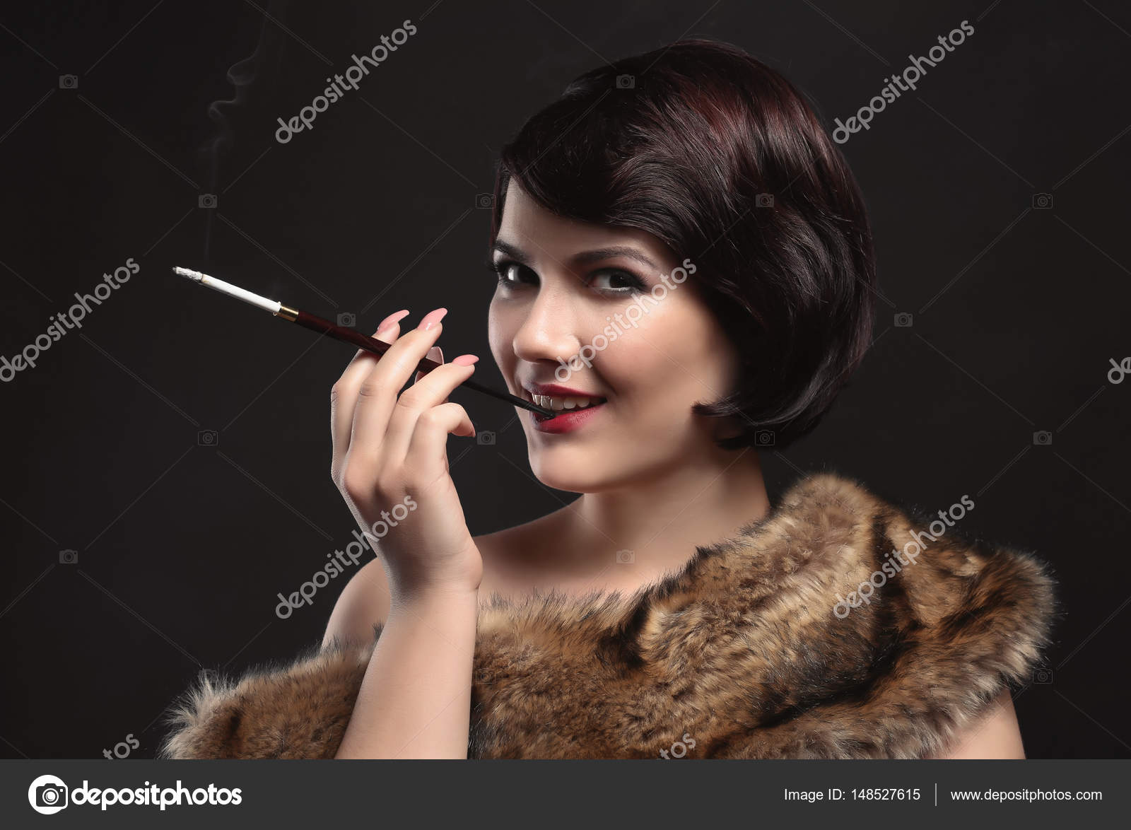 Woman Smoking Cigarette Ad