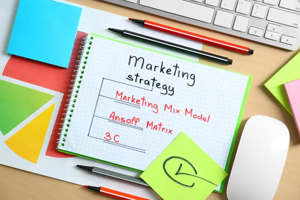 Marketing strategy text — Stock Photo, Image