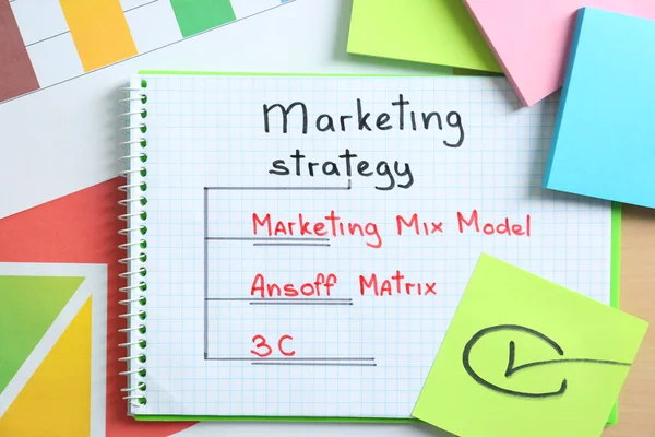 Marketing strategy text — Stock Photo, Image
