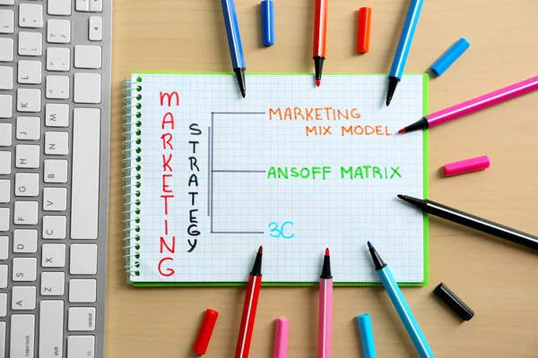 Marketing strategy text — Stock Photo, Image