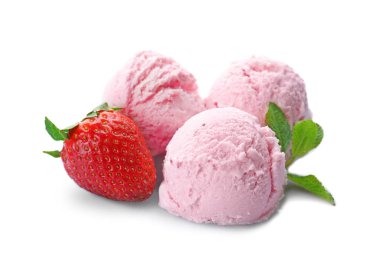 lezzetli dondurma ve çilek