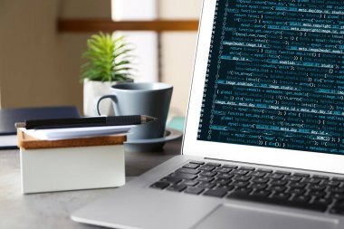 Komut dosyası kodu ile programcı dizüstü