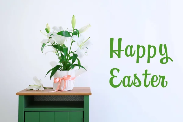 Text HAPPY EASTER on background — Stock Photo, Image