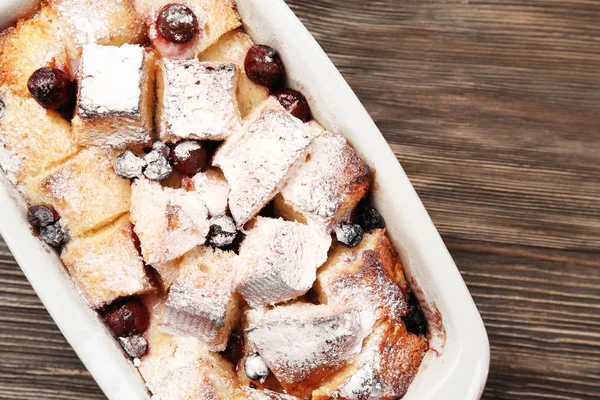 Budín de pan recién horneado — Foto de Stock