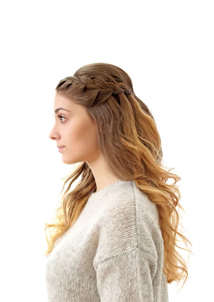 Young woman with beautiful hairstyle — Stock Photo, Image