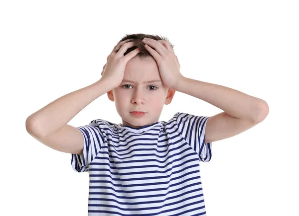 Boy suffering from headache Stock Picture