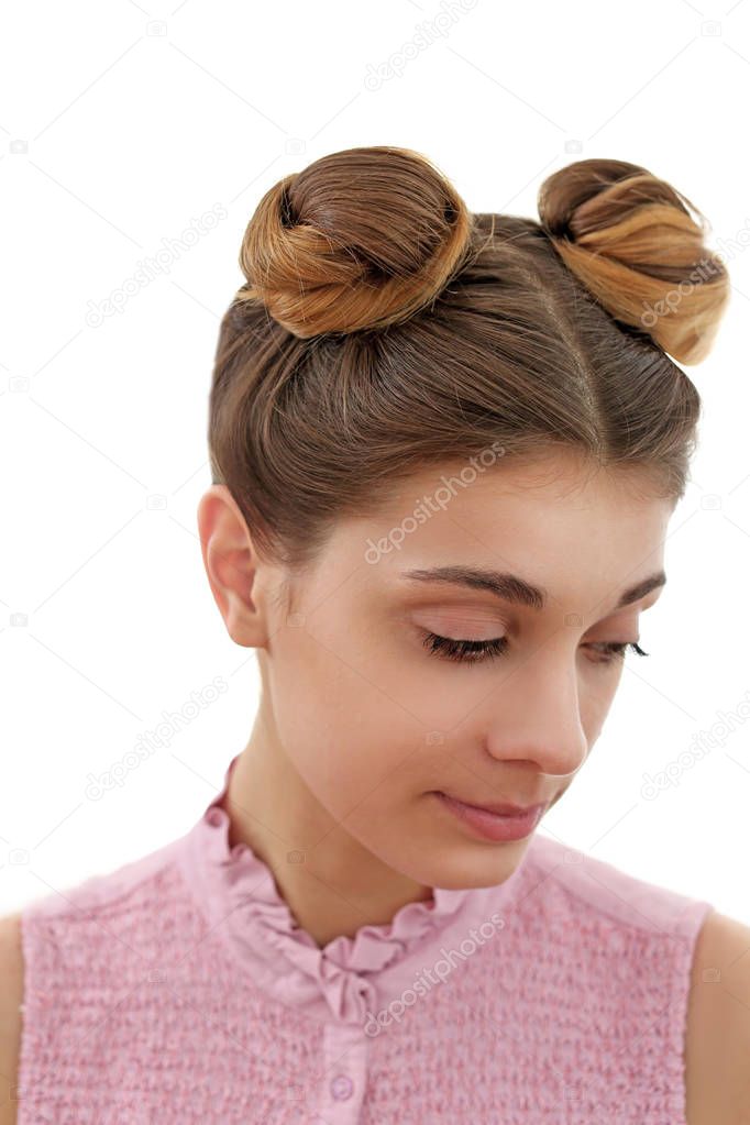 Young woman with beautiful hairstyle