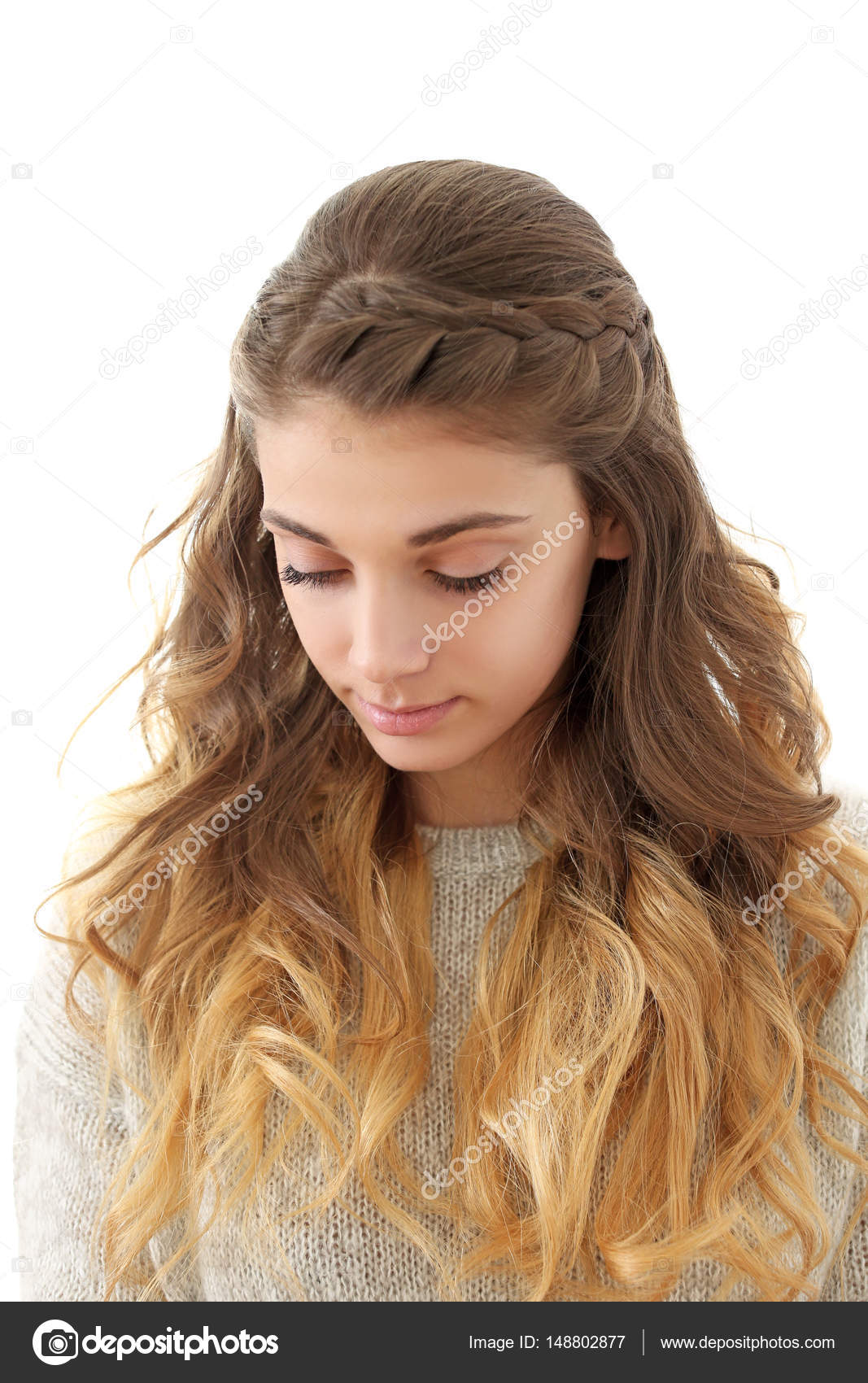 Young woman with beautiful hairstyle Stock Photo by ©belchonock 148802877 Young woman with beautiful hairstyle Stock Photo by ©belchonock 148802877