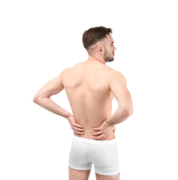 Hombre que sufre de dolor de espalda —  Fotos de Stock