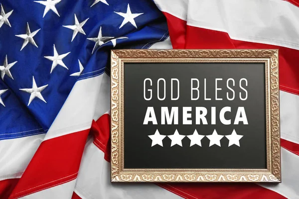 Rahmen mit Text Gott segne Amerika — Stockfoto