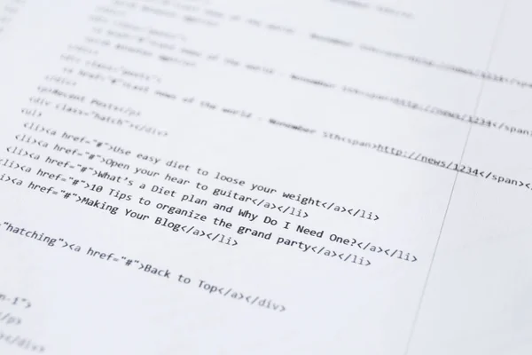 Script code printed on paper — Stock Photo, Image