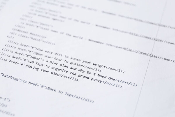 Script code printed on paper
