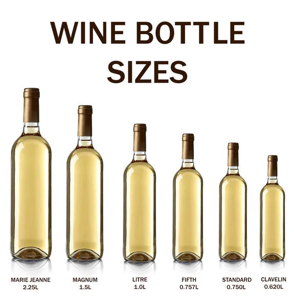 不同的葡萄酒瓶大小 — 图库照片