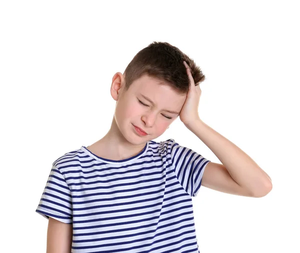 Menino que sofre de dor de cabeça — Fotografia de Stock