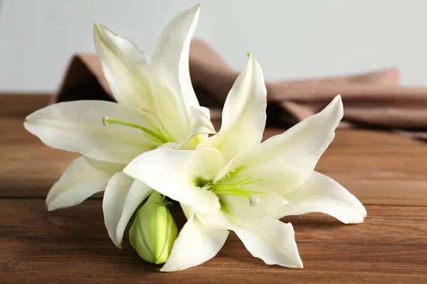 White lily on table