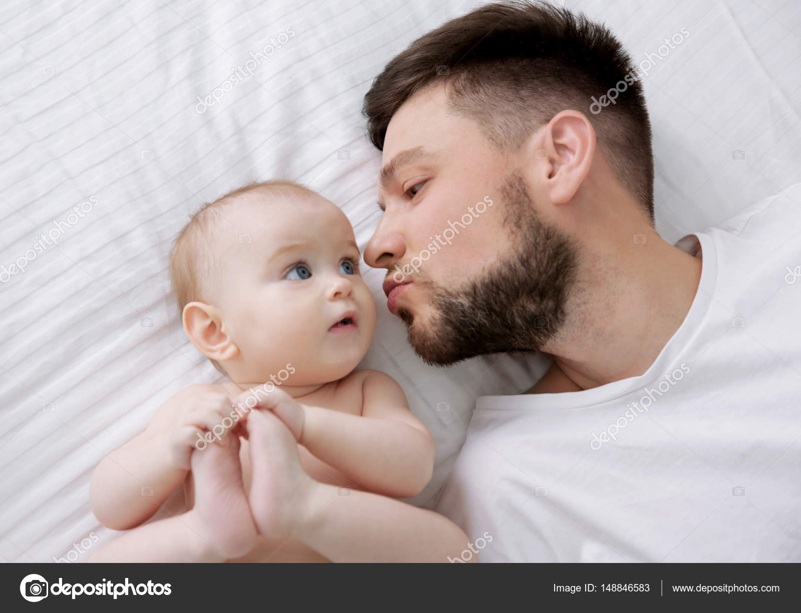 Cute babies sale with father