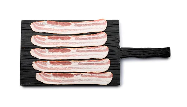 Placa com tiras de bacon — Fotografia de Stock