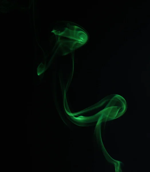 Swirl of green smoke — Stock Photo, Image