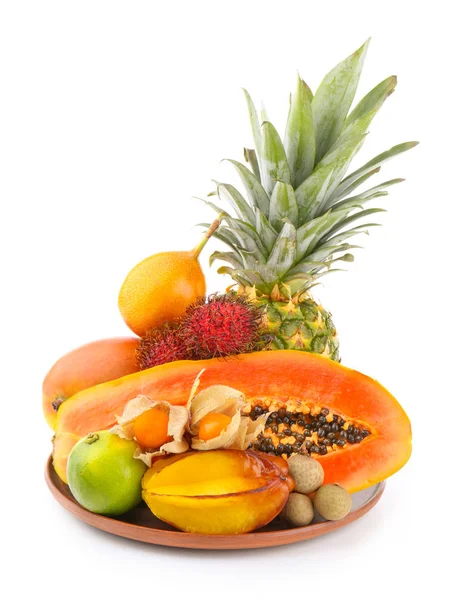 Exotic fruits in bowl — Stock Photo, Image