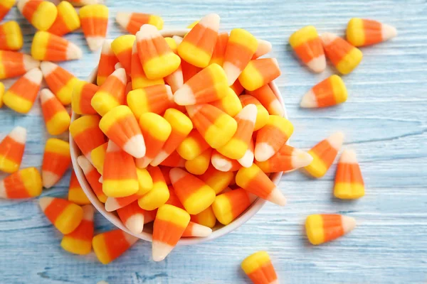 Bunte halloween candy corns — Stockfoto