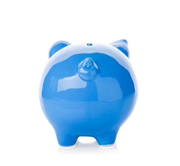 Blauwe keramische piggy bank — Stockfoto