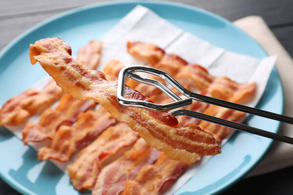 Tasty bacon slices