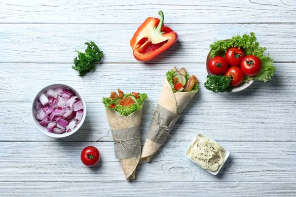 Tasty kebab rolls — Stock Photo, Image