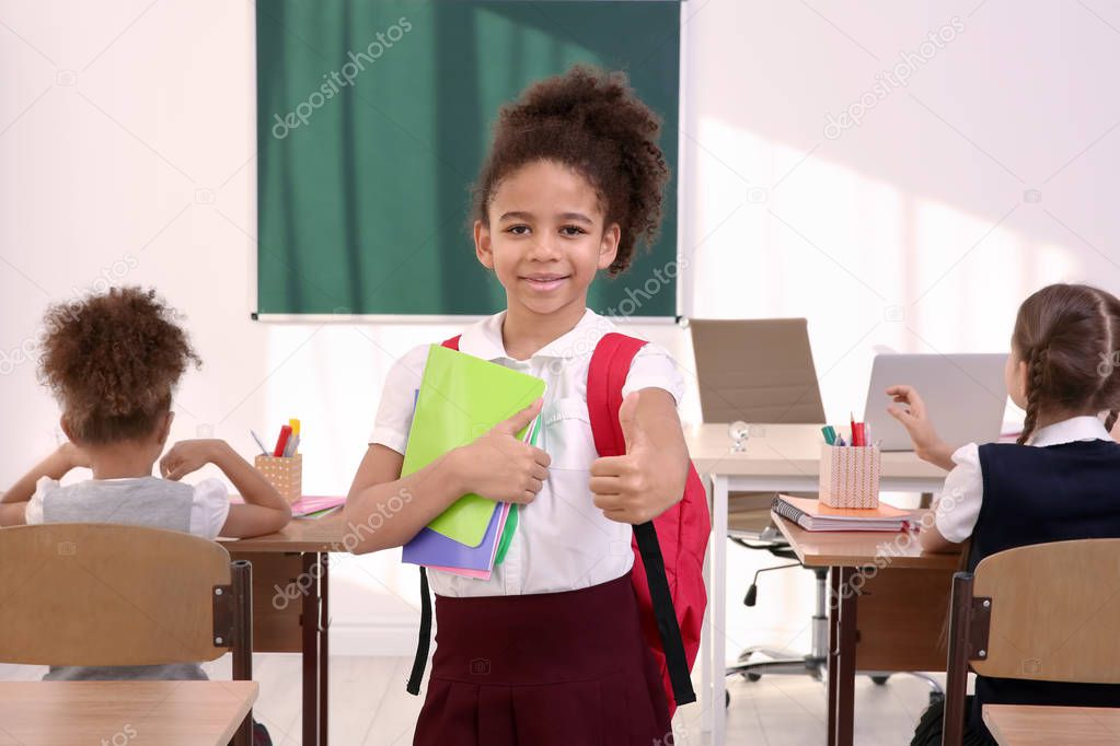 Portrait of beautiful African elementary schoolgirl 