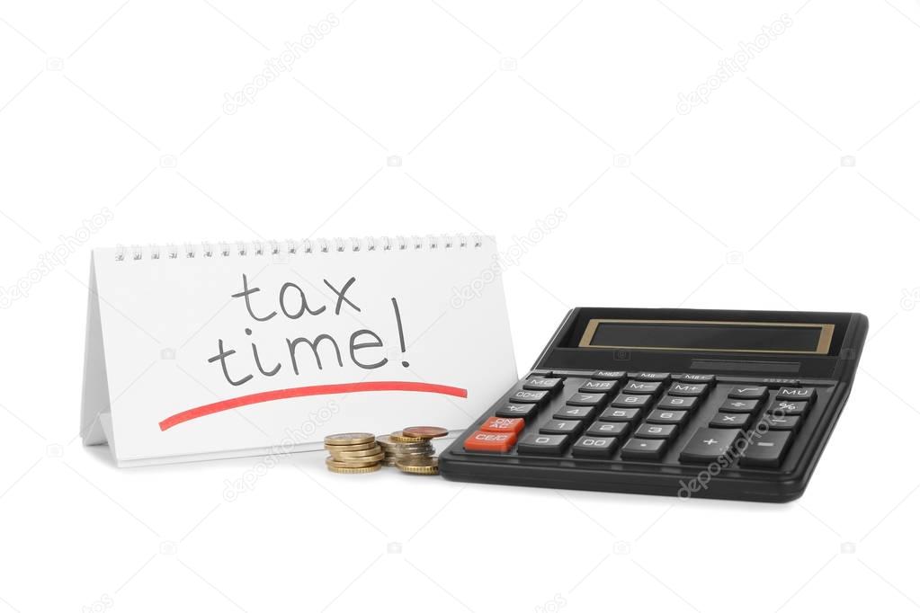 Calendar with text TAX TIME