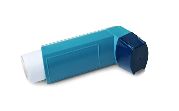 Inhaler asma di atas putih — Stok Foto