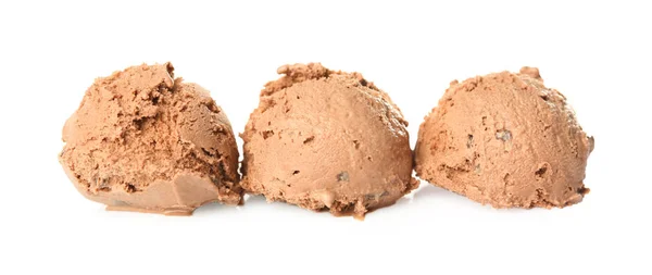 Ice-cream balls, isolated on white — Stock Photo, Image
