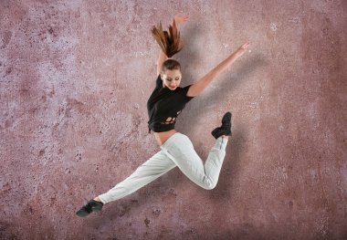 grunge arka plan üzerinde hip hop dans