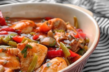 Delicious chicken cacciatore  clipart