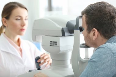 Kadın Doktor muayene yetişkin erkek hasta