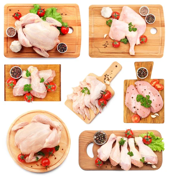 Diferentes partes de pollo crudo —  Fotos de Stock