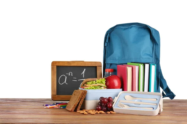 Refeição para criança em idade escolar na mesa — Fotografia de Stock