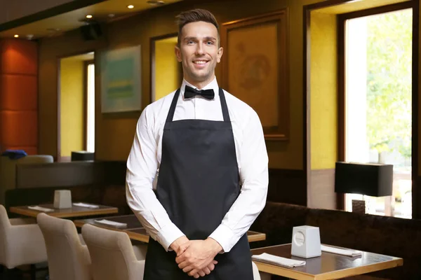 Handsome young waiter — Stock Photo, Image