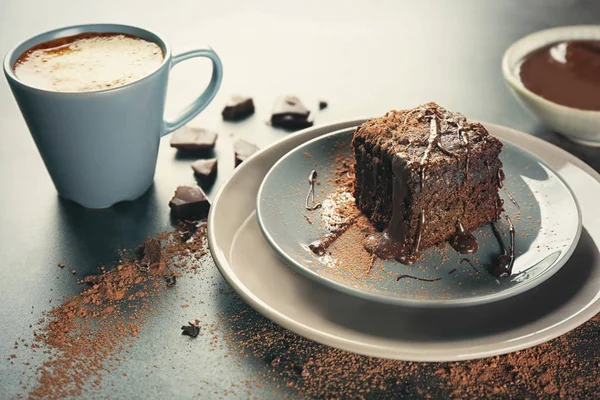 Piatto con brownie al cacao — Foto Stock