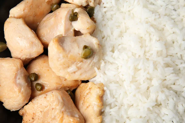 Delicioso frango e arroz — Fotografia de Stock