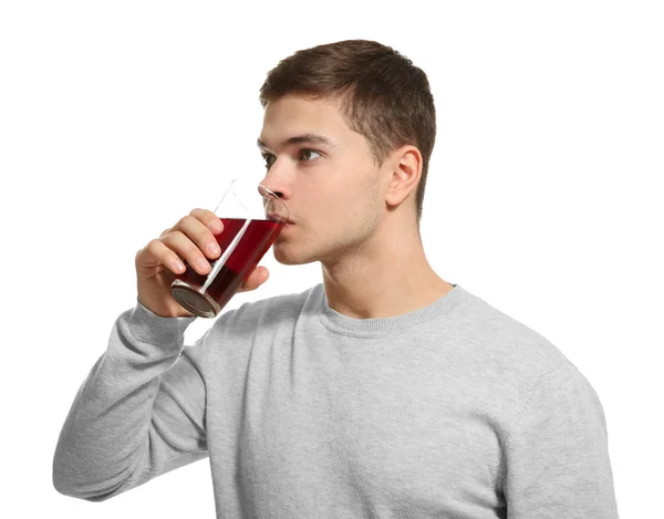 Man dricker saft — Stockfoto