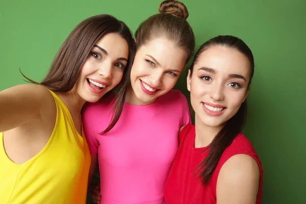 Funny young women taking selfie — Stock Photo, Image