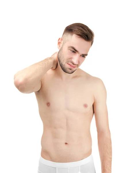 Man suffering from neck pain — Stock Photo, Image