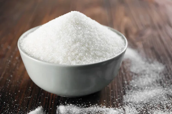 Bowl full of sugar — Stock Photo, Image