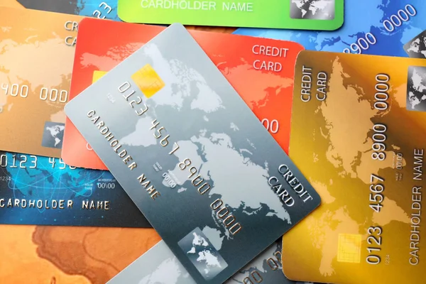 Cartões de crédito coloridos — Fotografia de Stock